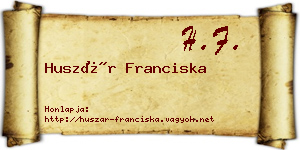 Huszár Franciska névjegykártya